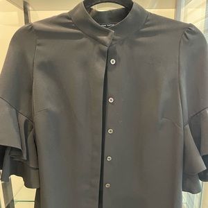 Pink Tartan blouse with ruffle sleeve